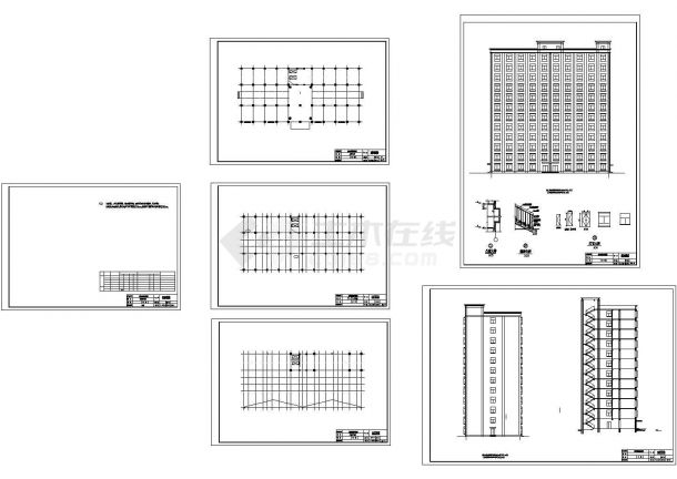 8283平米12层酒店式公寓建筑结构设计施工cad图纸（含计算书）-图一