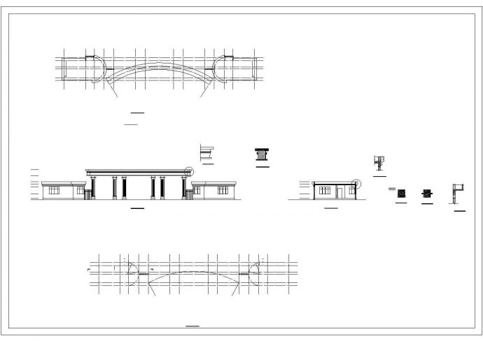 某厂区建筑大门初步设计方案CAD图_图1
