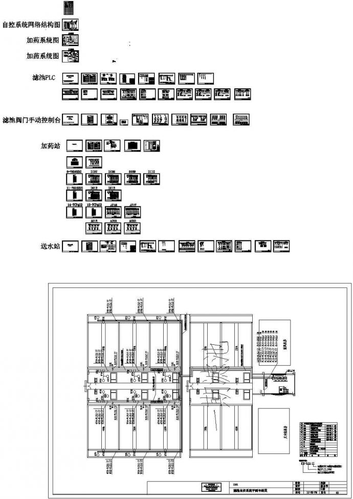 广东某水厂自动控制系统设计cad图纸_图1