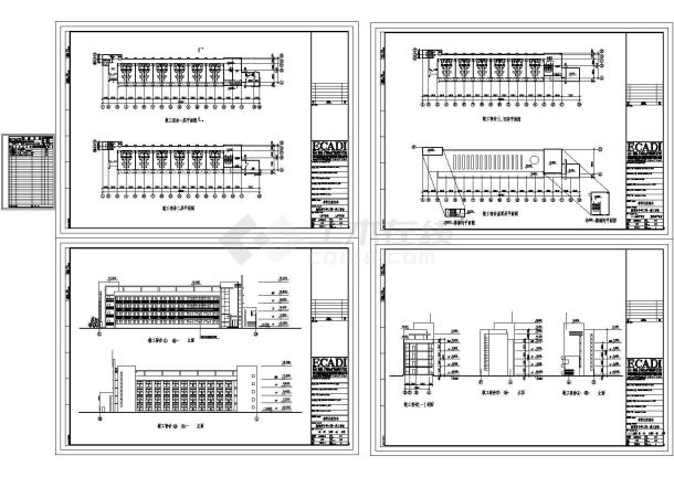 某四层中学教师宿舍建施cad图，共五张-图一