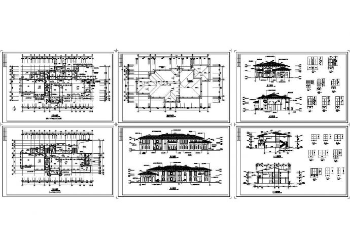 四班经典幼儿园建筑设计施工cad图纸，共六张_图1