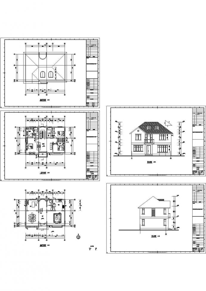 新农村2某地层欧式小别墅全套建筑设计cad图【含各层平面图】_图1