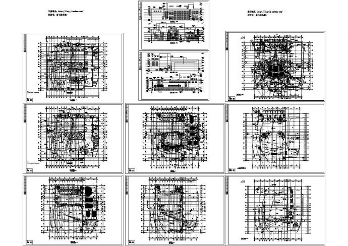 4层带2层夹层影剧院设计建筑施工cad图纸，共十张_图1