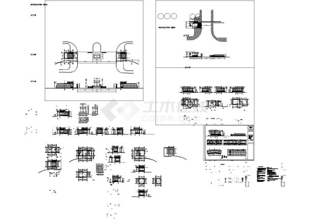 学校大门入口非常实用建筑设计cad图纸-图一