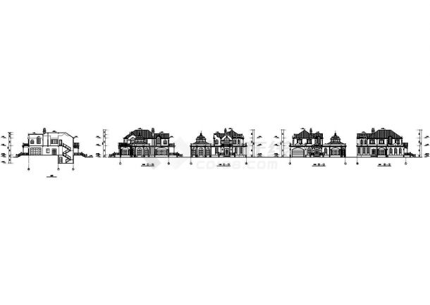 某地欧式四季生态别墅建筑设计cad图【CAD平立剖 1JPG外观效果图】-图一