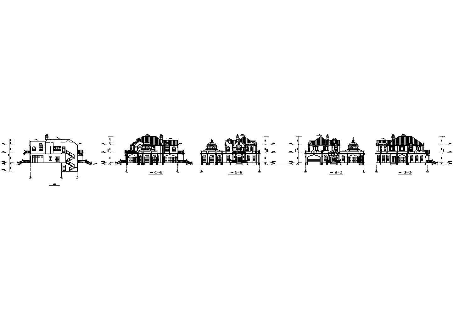 某地欧式四季生态别墅建筑设计cad图【CAD平立剖 1JPG外观效果图】
