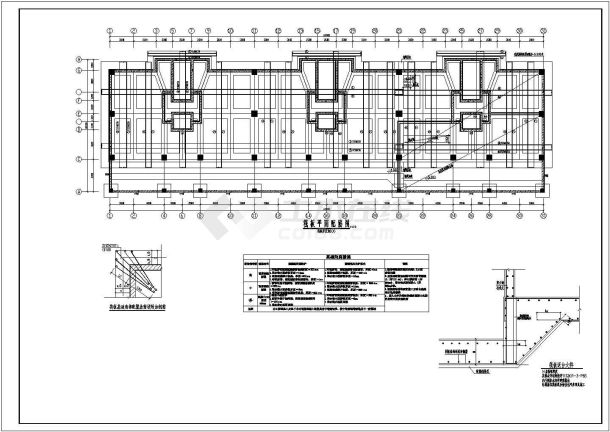 筏板基础节点设计施工cad详图-图二