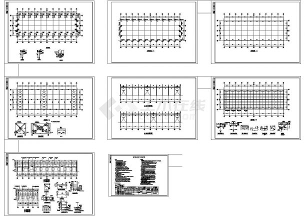 某建筑器材有限公司厂房结构设计cad施工图纸-图二