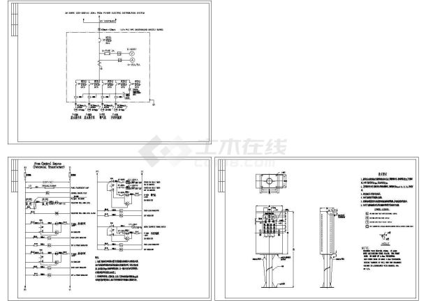 某工业园废水处理电气控制图dwg格式-图一