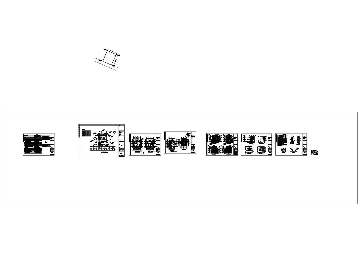 三层复式带车库别墅装修设计CAD图