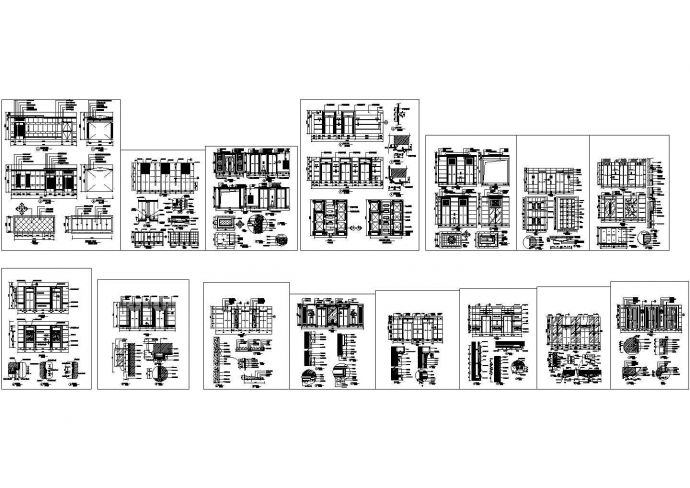 15款电梯间立面设计CAD图集_图1