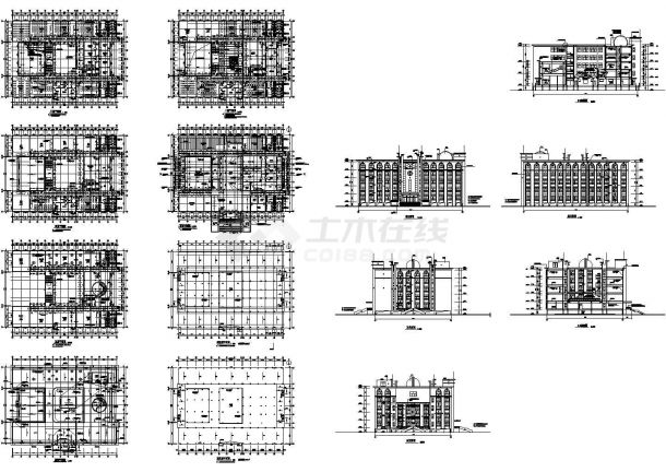 某中学综合楼设计图（CAD，14张图纸）-图一