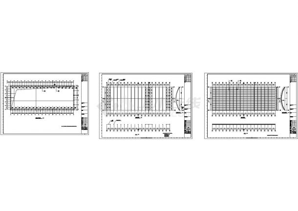 新疆某农贸市场钢结构方案设计CAD图-图一