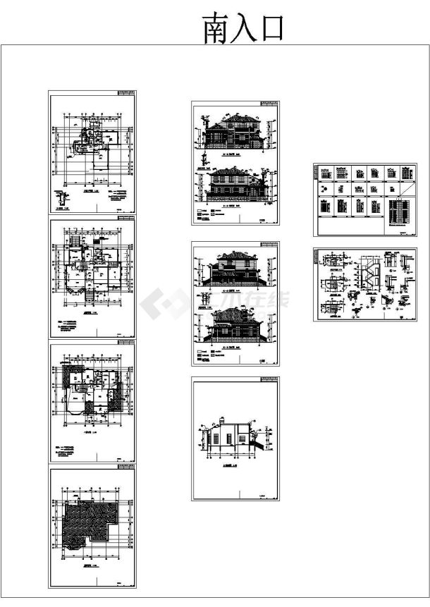 二层小别墅建筑施工CAD图-图一
