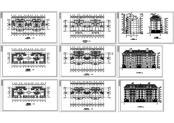 6层小区家属住宅楼建筑设计CAD施工图（含半地下室设计）_图1