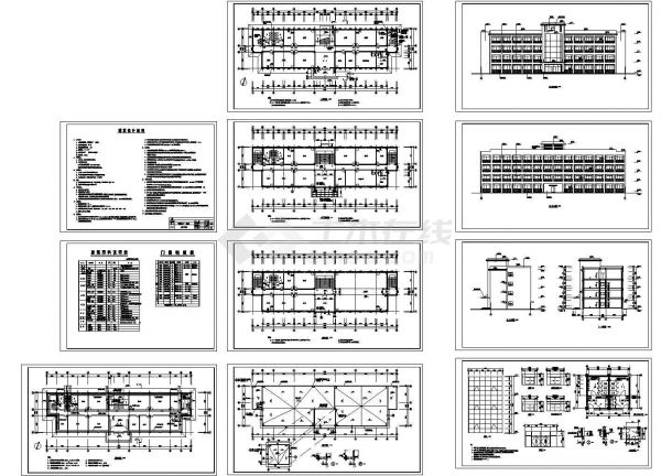 某市大型工厂综合楼扩出施工图-图一