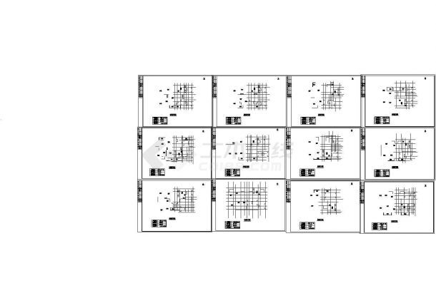 某住宅楼标准层户型建筑设计CAD图纸，共十二张-图一