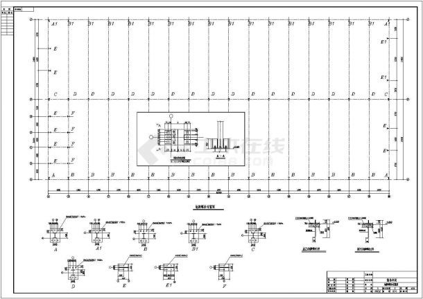 双层吊车生产车间全套结构设计cad施工图纸-图二