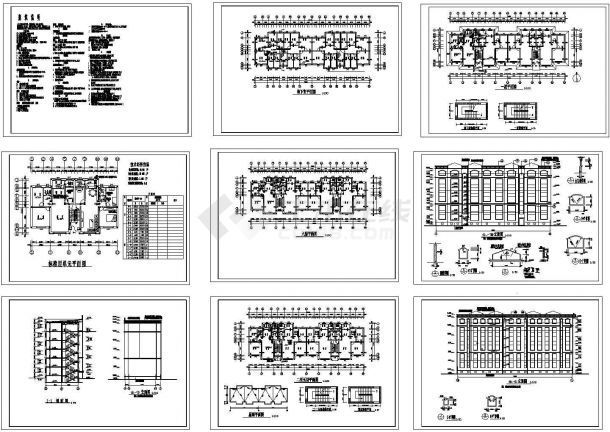 师范住宅小区6层住宅楼建筑设计CAD施工图（含设计说明）-图一