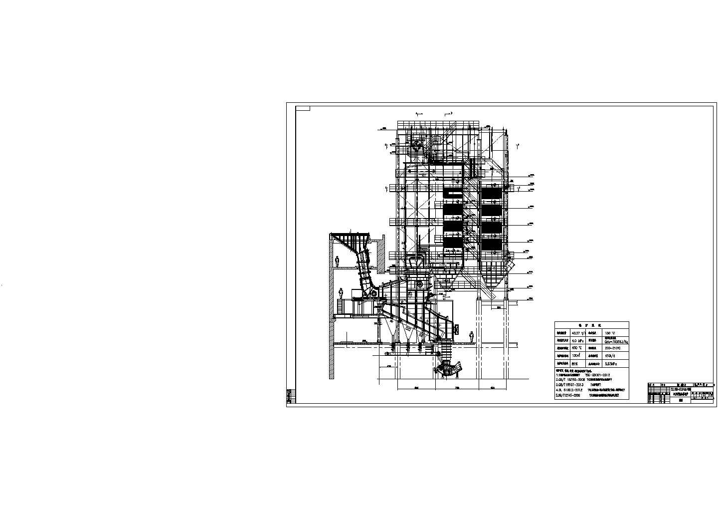 垃圾焚烧余热锅炉 cad设计图