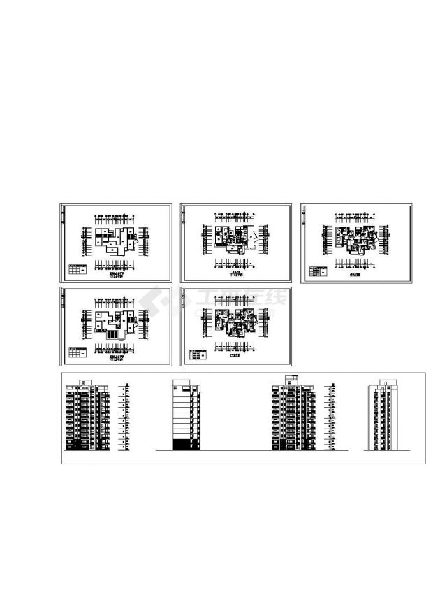 某市点式小高层住宅楼建筑设计施工平面图-图一