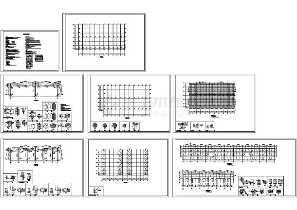 某钢结构厂房详细CAD设计图纸（包软件计算书）-图一