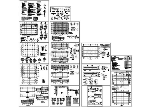 厂房设计_轻钢厂房建筑结构施工图(CAD，13张图纸)-图一