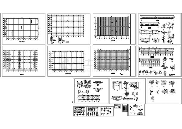 某20m三连跨钢结构厂房结构设计cad施工图纸-图二