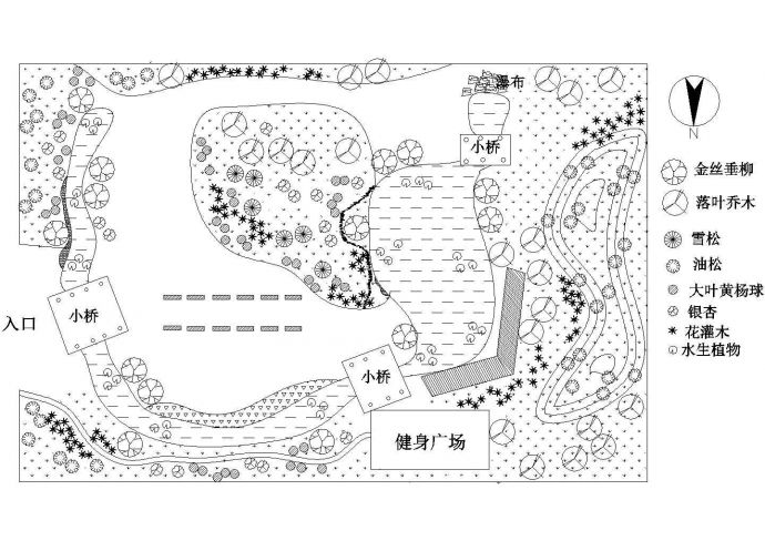 某大型公园绿化设计CAD图_图1