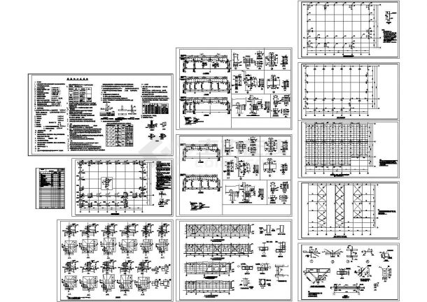 厂房设计_经典24米跨钢结构厂房结构施工图（CAD，12张图纸）-图二