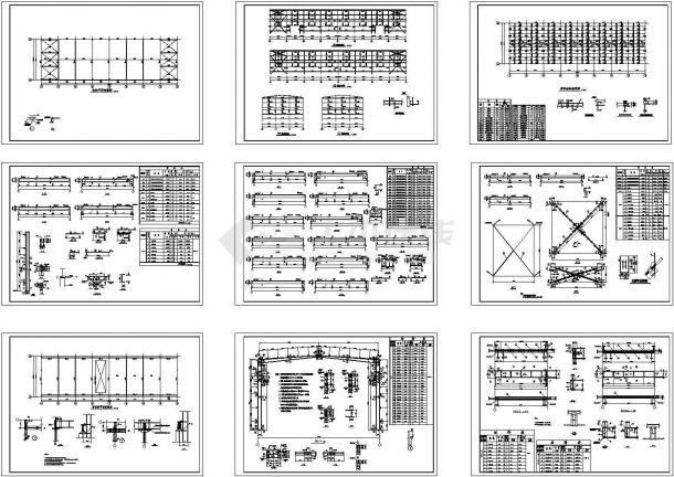 厂房设计_钢结构厂房全套施工图（CAD，9张图纸）-图一