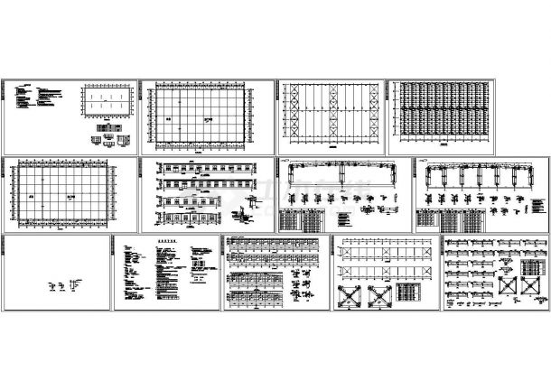 厂房设计_郊外厂房钢结构设计施工图（CAD，12张图纸）-图一