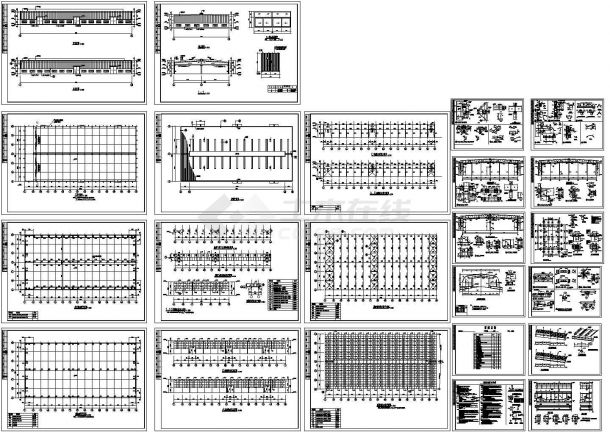 厂房设计_单层轻钢结构厂房结构施工图（CAD，22张图纸）-图一