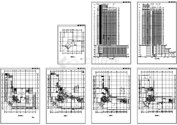 地下1地上30层商业办公综合楼类似V型建筑方案图-图一