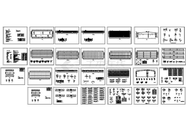 厂房设计_51米双跨钢结构厂房结构施工图（CAD，21张图纸）-图一