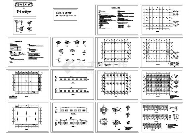 长42米 宽30米 单层1293 平米排架结构卫浴制品公司食堂全套cad施工图设计（含建筑图、含结构图）-图一