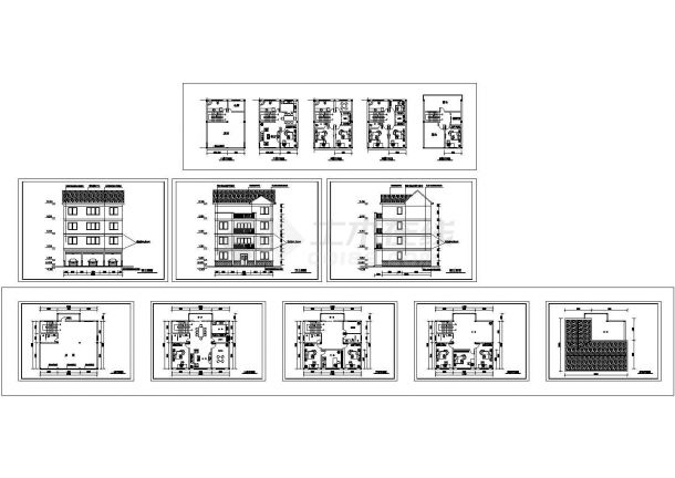 4层：长11.76米 宽9.76米 农村城镇商住楼建筑设计图【[2个平面方案 首层为店面] 平立】-图一