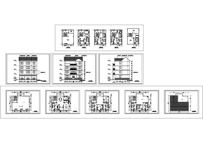 4层：长11.76米 宽9.76米 农村城镇商住楼建筑设计图【[2个平面方案 首层为店面] 平立】_图1