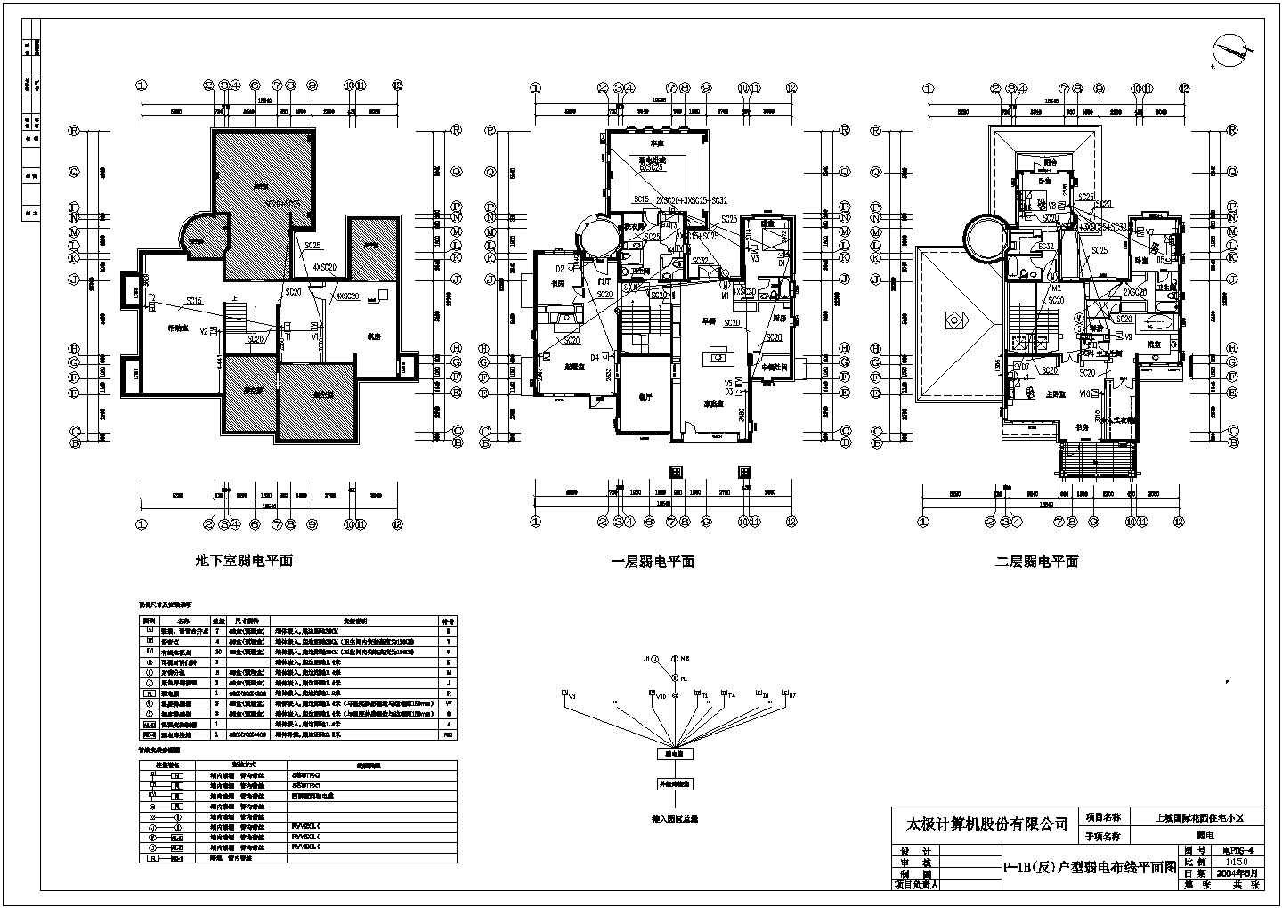 花园别墅区电气设计CAD平面图纸