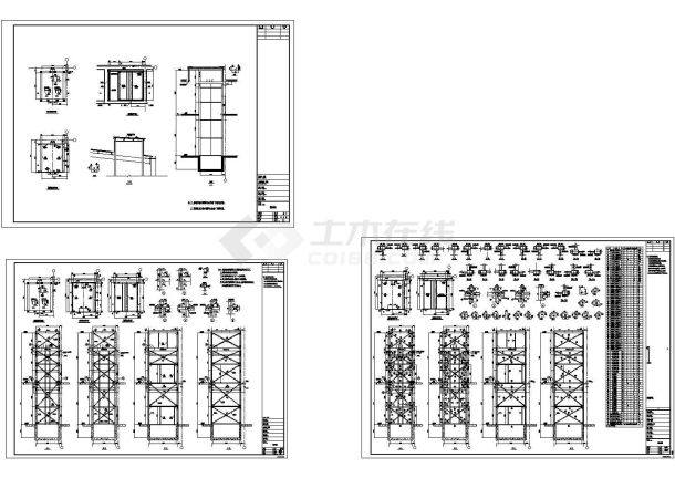 某钢结构电梯井结构设计cad施工图纸-图一