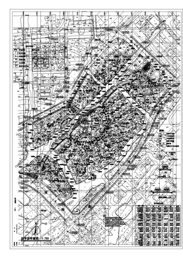 某现代大型居住小区规划设计cad施工总平面图（含技术经济指标）-图二