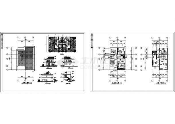  某2层农村自建房建筑设计cad施工图（长10.9米 宽7.5米，可独建 也可2户组合）-图一
