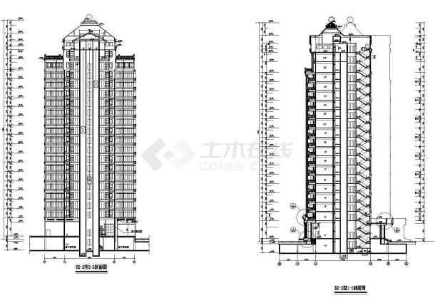 十九层板式高档住宅楼建筑施工图-图二
