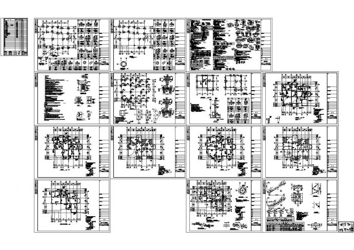某三层带车库豪华复式别墅结构设计CAD图纸_图1
