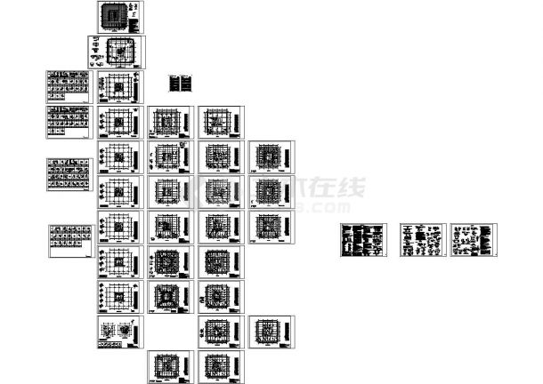 [安徽]27层框架核心筒结构公寓结构图纸（CFG复合地基加平板式筏基）-图一