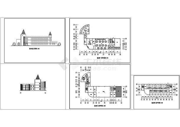 江苏苏州某度假村综合楼建筑cad方案图-图一