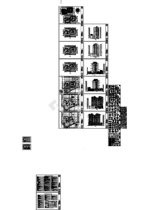 高层框剪结构塔式砖瓦屋面住宅建筑设计施工图-图一