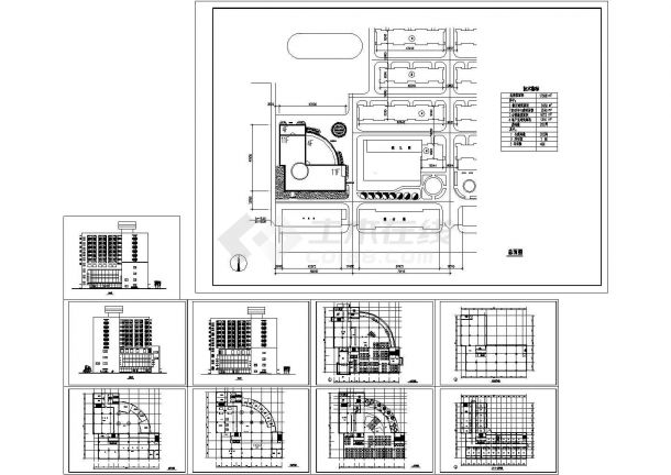 某高层框架结构综合楼设计cad全套建筑施工图（含技术指标）-图一