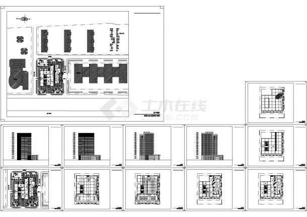 南京某处官园综合楼设计方案平面CAD图-图一