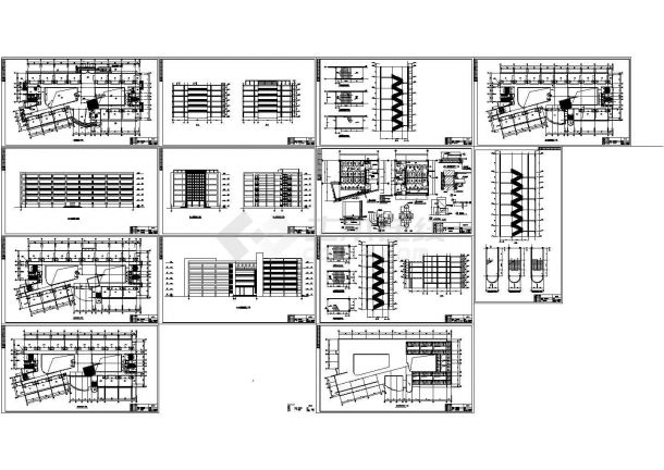 某六层教学楼施工方案cad设计图，共13张-图一